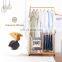 Bamboo Hanging Clothes Rack With Hooks And Wheels Bamboo Clothes Rack For Store Bedroom Living Room