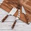 3 Pieces Luxury Pakka wood handle Cheese Knife Set With Paper Gift Box
