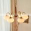 Japanese Walnut Chandelier Retro Glass Pendant Light Vintage Bedroom Living Room Nordic Solid Wood Led Hanging Lamp