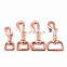 25 mm Zinc Alloy Rose Gold Sling Snap Carabiner Hooks For Dog Leash Bag Strap Handbag Chain