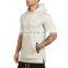 Custom wholesale crew neck cotton Fleece plain round bottom side zipper Muscle fitness gym pullover hoodie for man