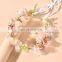 New High Quality Spring Bohemian Pearl Crowns Beach Hawaii Floral Garland Romantic Faux Rose Wedding Wreaths Flower Headband