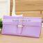 Stock Wholesale 7 Colors High Quality Pure Solid Color Pantent PU Leather Hasp Women Lady Female Belt Clip Wallet