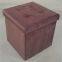 Foldable storage velvet ottoman