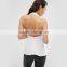 Sexy white colour lady blouse designs v neck fashion girls party wear tops