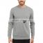 2016 Wholesale Custom Mens Grey Zip Crew-neck Sweatshirts