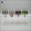 Hand blown painted wine glass