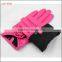 ladies cheap PU leather hand gloves rose with roses