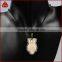 Owl's Shape Ox Bone Carved Mermaid With White Zircon Pendant Bead