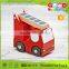 ASTM Certified Good Wooden Toys Small Size Solid Wood Mini Truck for Firemen