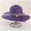 QXSH0052 New women straw hat with wide brim Summer panama beach hat with rope and bowknot With String beads