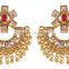 Indian Traditional Ethnic GoldTone Crystal Earrings