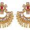 Indian Traditional Ethnic GoldTone Crystal Earrings