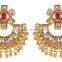 Indian Traditional Ethnic GoldTone Crystal Earrings