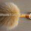 Plush and Dyed 100% Fox Fur Pompom keychain