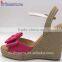 Custom made satin material ladies wedge sandals