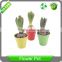 Biodegradable Colorful Mini Zinc plant Pots Bamboo fibre Flower Pots with Drainage Holes