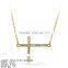 NSA-0927-CZ Silver Necklace 925 Sterling Necklace with CZ Stones Sideway Cross Necklace