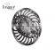 Classic style jewellry gun black eye shape alloy glass stone brooch jewelry