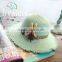 Wholesale hot selling summer beach big brim fashion straw hat hat with drawstring promotion hat