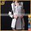 White business suit for woman, elegant wowomans cotton long coat 2016, long jacket for wowoman