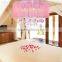 Pink modern crystal pendant light for high ceilings