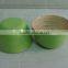 High quality Vietnam coiled bamboo bowl green lacquered outside serving bowl