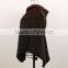 Popular style women knitted mink fur cape/ 100% mink fur shawl