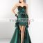 (MY5626) MARRY YOU Sweetheart Black Beaded Short Evening Dress With Trail