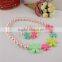 ss>>fashion Korean style children baby girl handmade pearl flower beaded necklace bracelet kids candy color jewelry set&