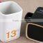 creative new fashion simple square black and white lovers glazed ceramic office coffee mug for gift and promotion