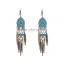 Fashion Feather Tassels Multi Tassels Gold Earrings