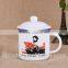 Wholesale cheap white enamel mug/custom logo printing enamel cup