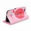 lovely pink PU leather mobile phone wallet for iphone 6 case