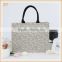 2015 fashion jute shopping bag with lace cover