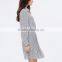 Apparel New Arrivals Autumn Herringbone Woman Long Sleeve Pleated Casual Dress