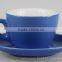 65cc To 450cc Blue Color Glazed High Quality Ceramic Espresso Cappuccino China Cup Saucer