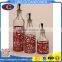 Set of 3 Glass Olive Oil Vinegar Jar Bottle Set With Red Metal Coating