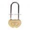 2016 New Combination MINI Solid Brass Love Wish Lock Double Heart Pad Lock Love for lovers