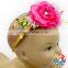 Fashion flower girl weeding hair accessary posh flower top baby headband