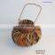 hanging rattan and birch lanterns