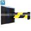 wall mount crowd control barrier ,black body with yellow and black stripe belt - 10m