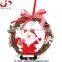 Hot Sales Christmas Decorations With Santa Claus Rattan Christmas Wreath Ornament