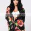 Kimono Duster Cardigan Top Open Front Bell Sleeves Floral Printed Mesh Duster For Women