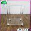 High Quality Lucite Hair Salon Trolley Acrylic Clear Trolley Double Tier Serving Trolley