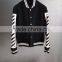 Fashion black and white stripe jacket men casual baseball jacket 2016