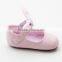 Pink fabric baby handmade non-slip sole baby Girls shoes