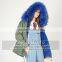 Myfur Black Real Raccoon Fur Hood Custom Fur Lining Women Mini Parka Jacket