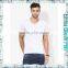 Basic Style Soft Pure White V Neck T-Shirt for Men