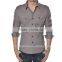 slim fit long sleeve military style casual shirt